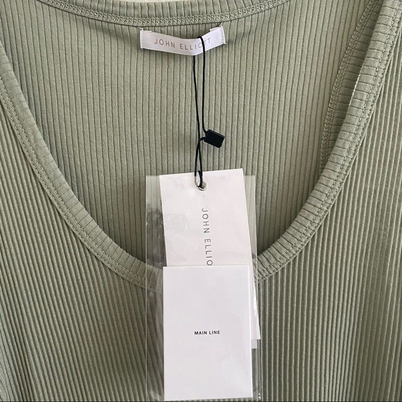 John Elliott Cotton Ribbed Tank Dress Chaparral Sage Green NWT L - Picture 9 of 9